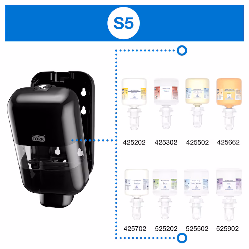 565208 Tork Dispensador Mini para Sabonete e Desinfetante Preto