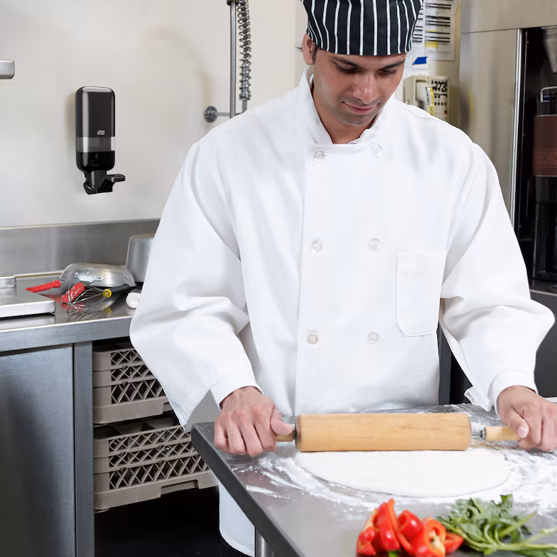 564108 Tork Dispensador para Sabonete e Desinfetante com Alavanca de Cotovelo Preto